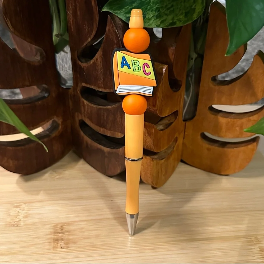 Handmade Silicone Beaded Pen ✏️ Teacher Gift |‎ School Theme + Refill